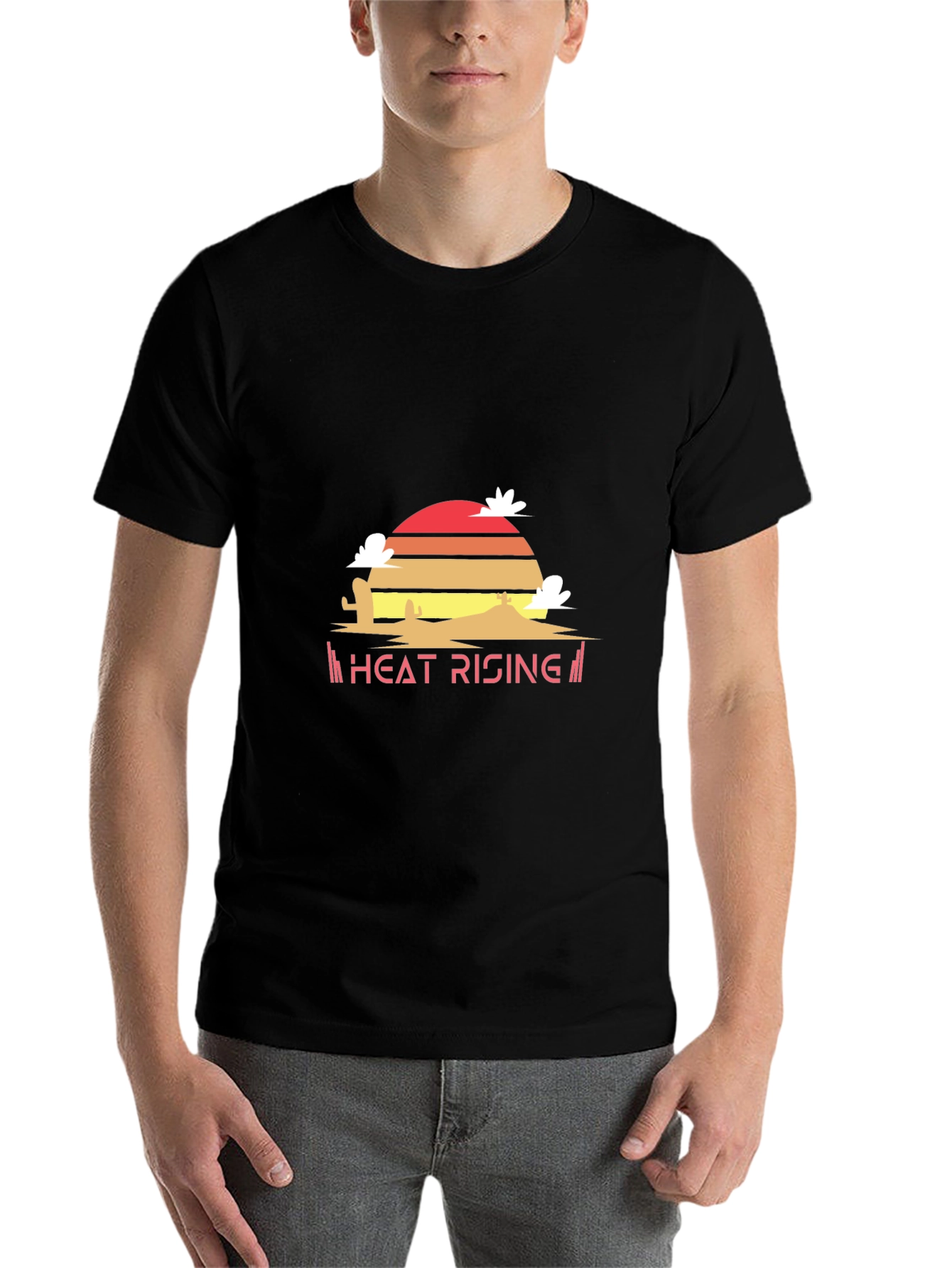Heat Rising Graphic Tee - Desert Sunset Black T-Shirt