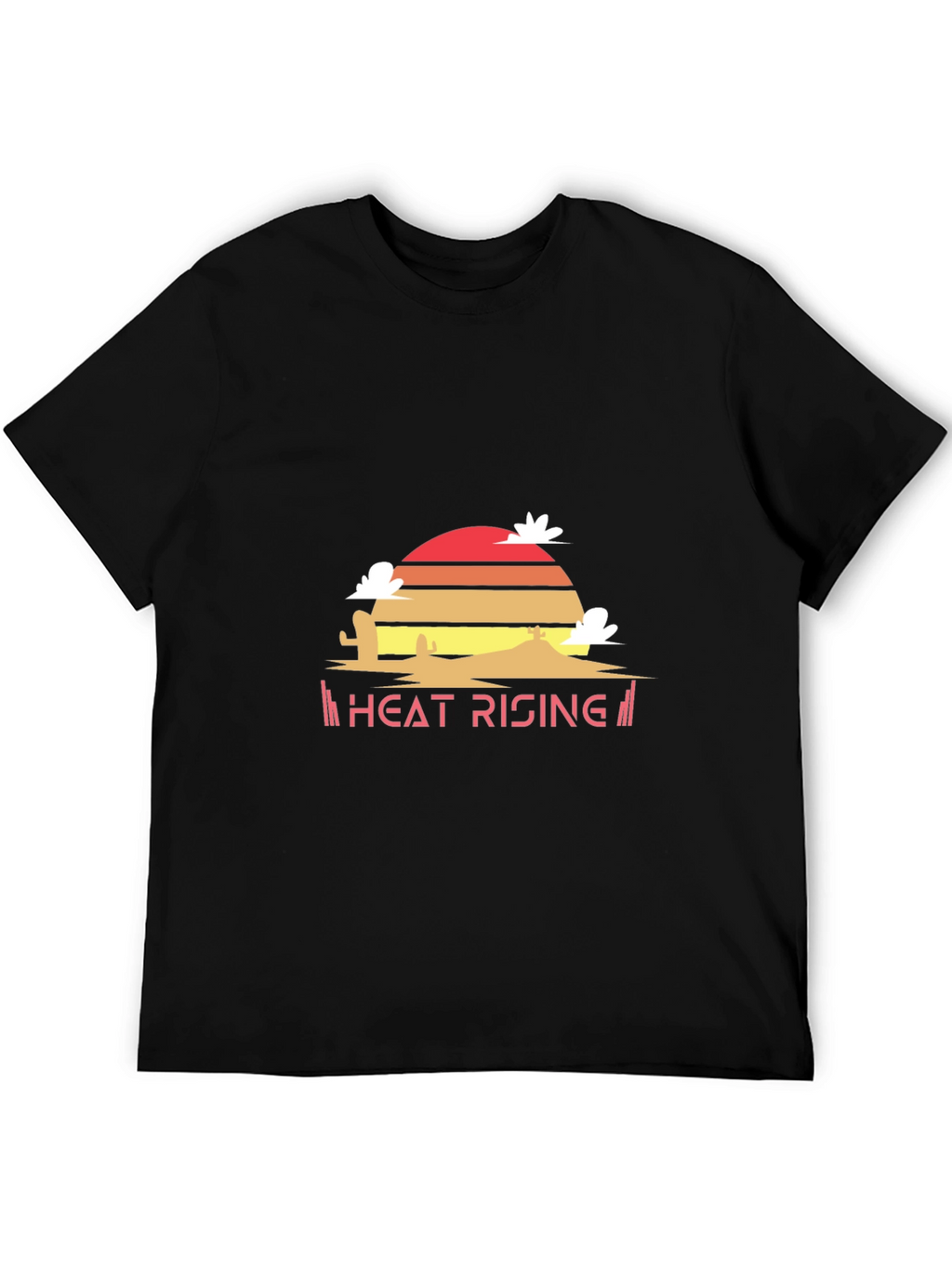 Heat Rising Graphic Tee - Desert Sunset Black T-Shirt