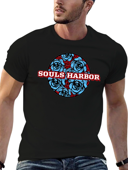 Souls Harbor Floral Graphic Black T-Shirt