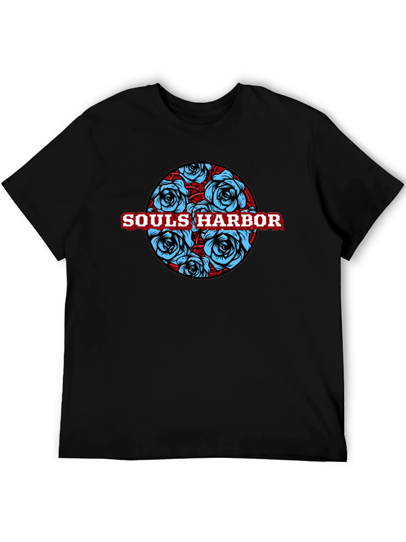 Souls Harbor Floral Graphic Black T-Shirt