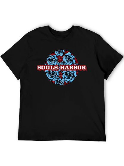 Souls Harbor Floral Graphic Black T-Shirt