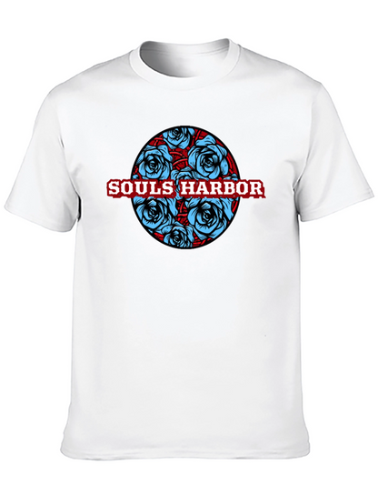 Souls Harbor Floral Graphic Black T-Shirt