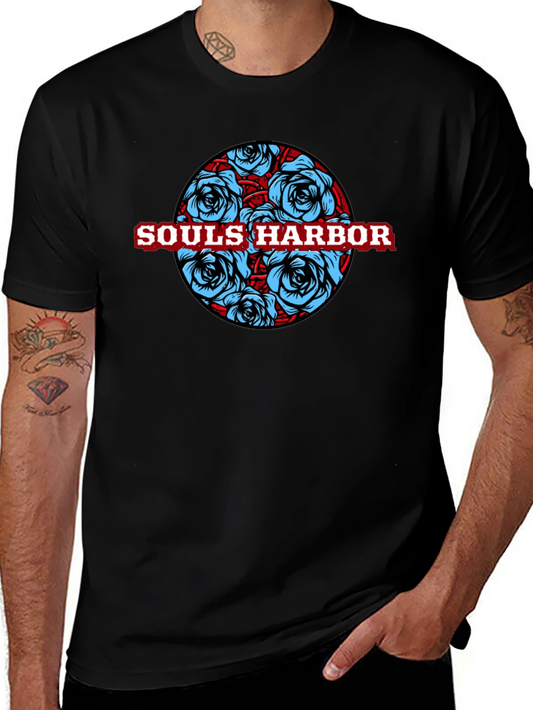 Souls Harbor Floral Graphic Black T-Shirt