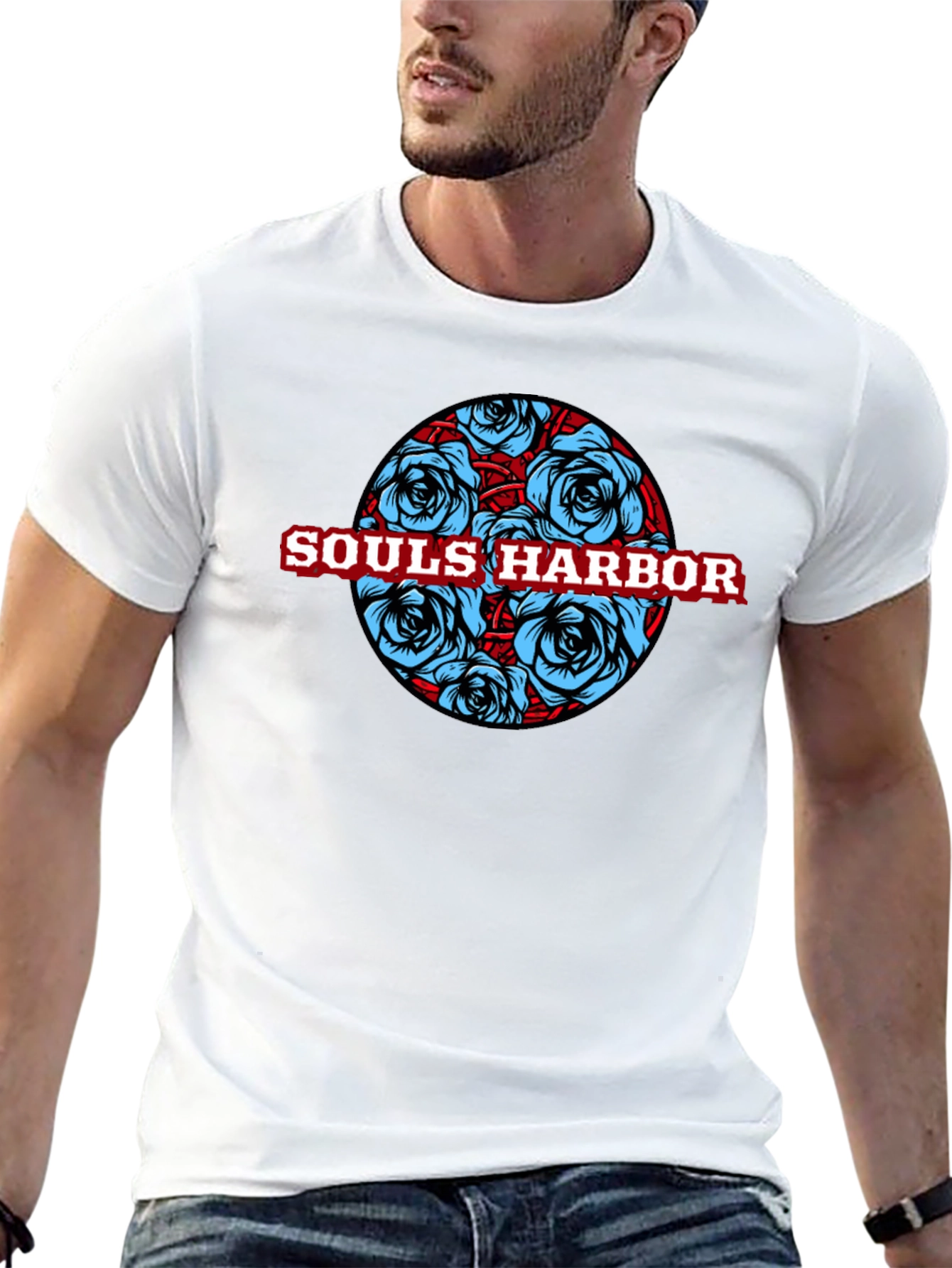 Souls Harbor Floral Graphic Black T-Shirt