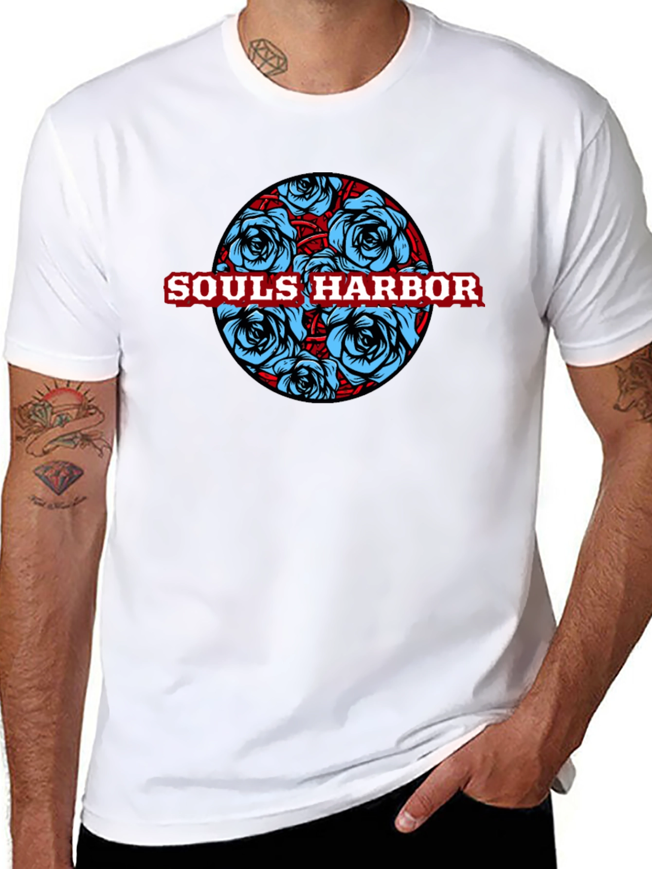 Souls Harbor Floral Graphic Black T-Shirt
