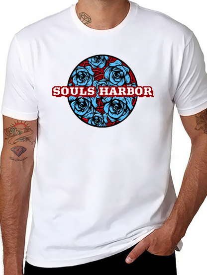 Souls Harbor Floral Graphic Black T-Shirt