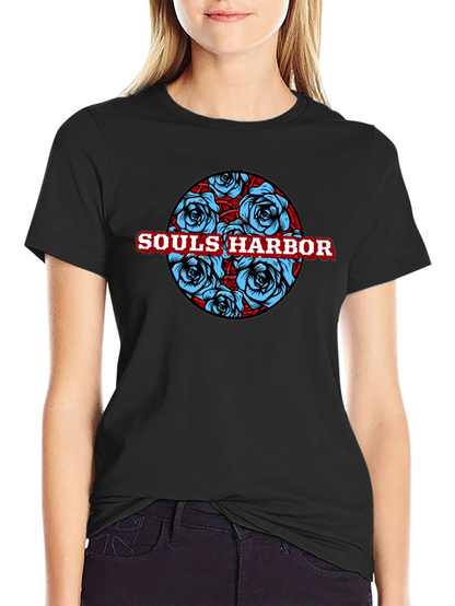 Souls Harbor Floral Graphic Black T-Shirt