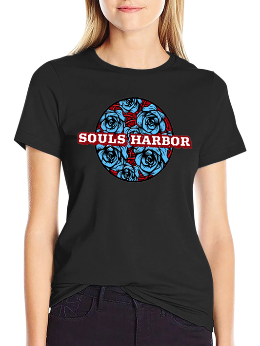 Souls Harbor Floral Graphic Black T-Shirt