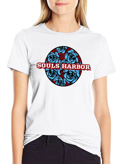 Souls Harbor Floral Graphic Black T-Shirt