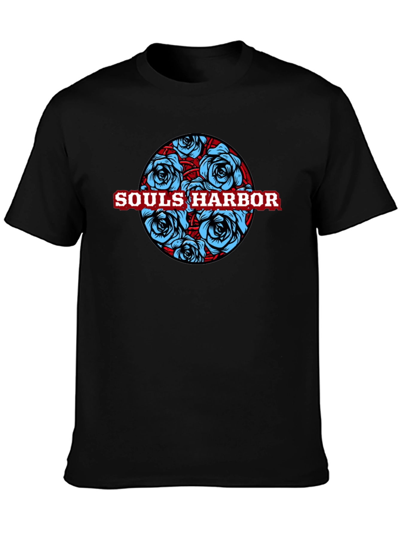 Souls Harbor Floral Graphic Black T-Shirt