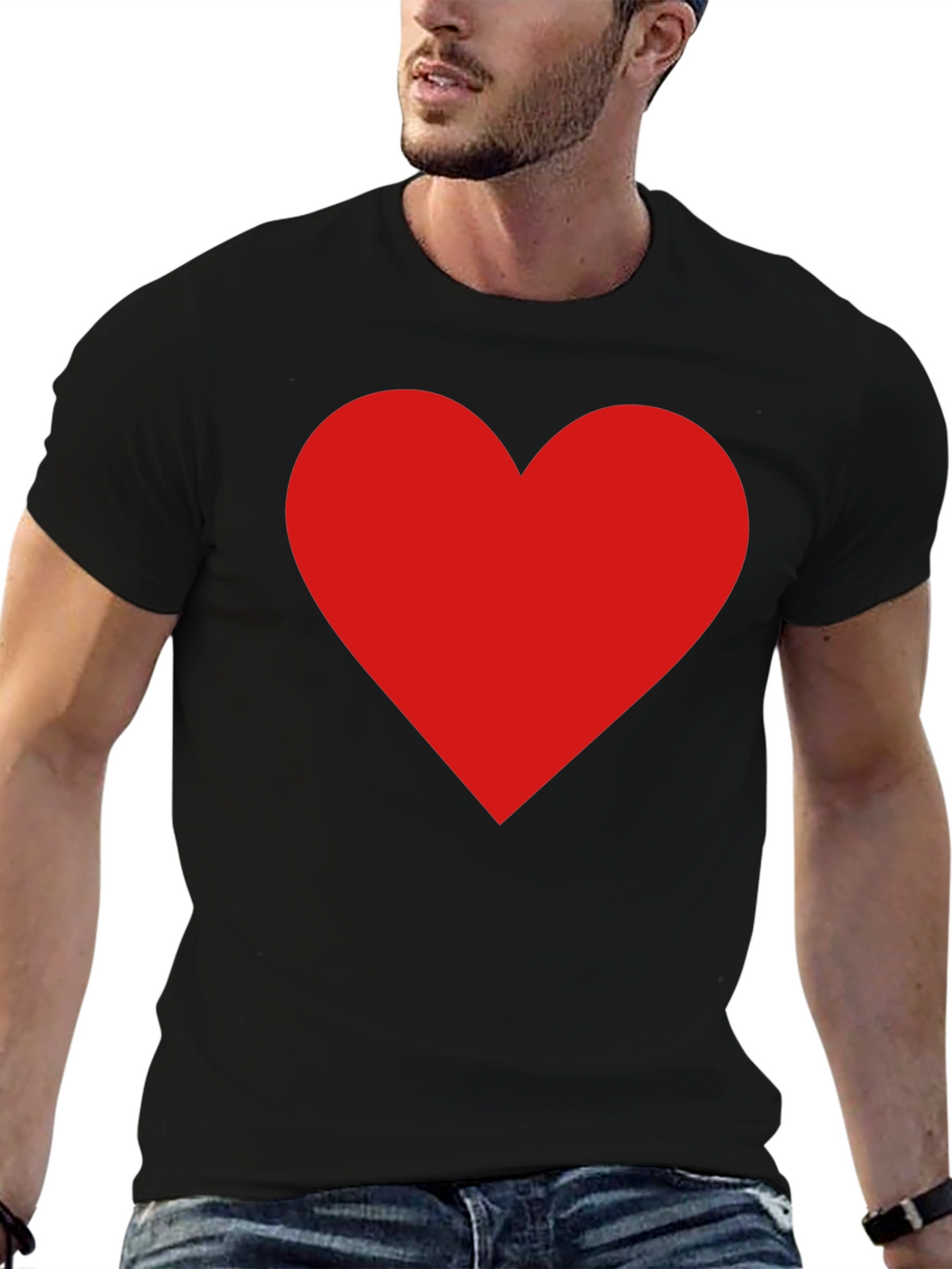 Red Heart Graphic Tee - Classic Black T-Shirt