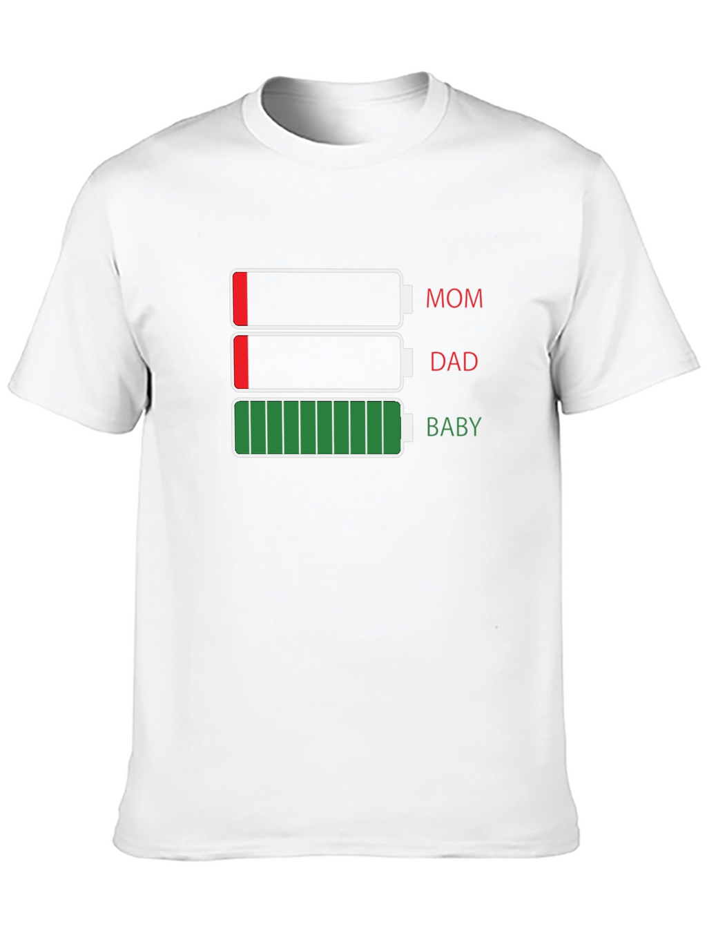 Funny Mom Dad Baby Battery T-Shirt