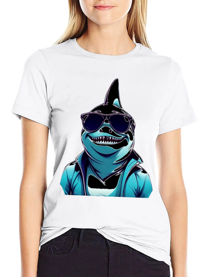 Cool Cartoon Shark Graphic Tee