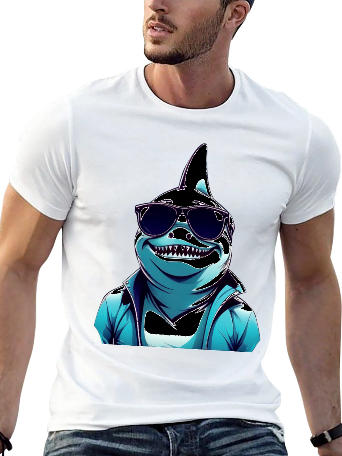 Cool Cartoon Shark Graphic Tee