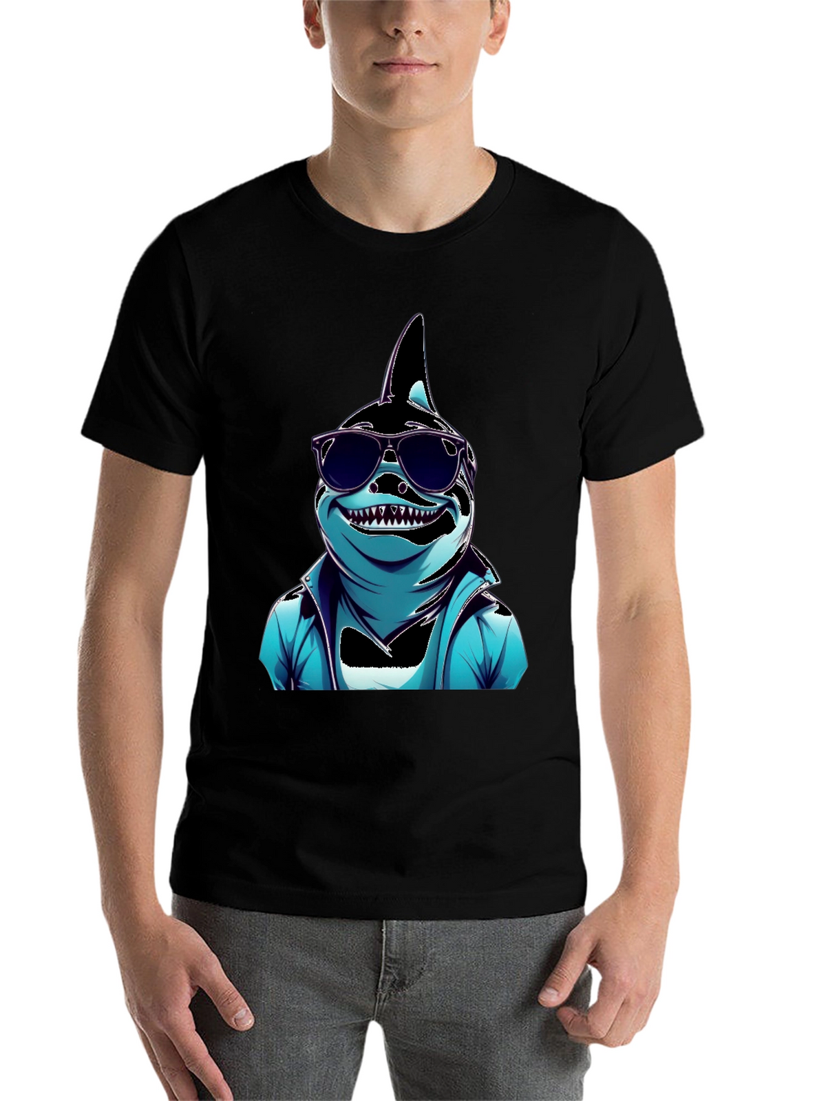 Cool Cartoon Shark Graphic Tee