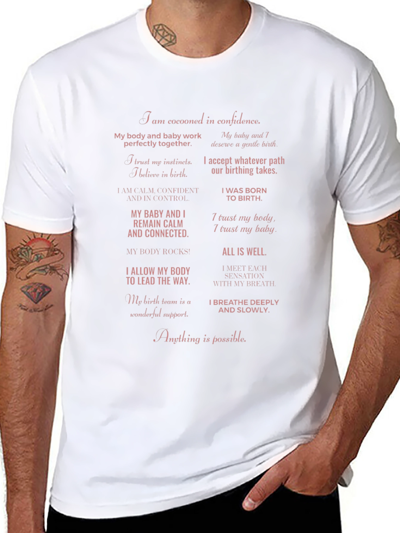 Empowered Birth Affirmations T-Shirt
