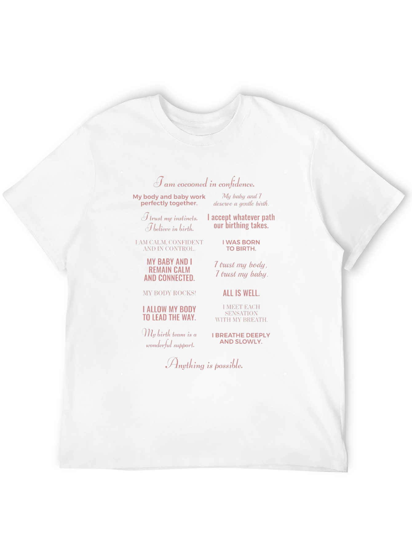 Empowered Birth Affirmations T-Shirt