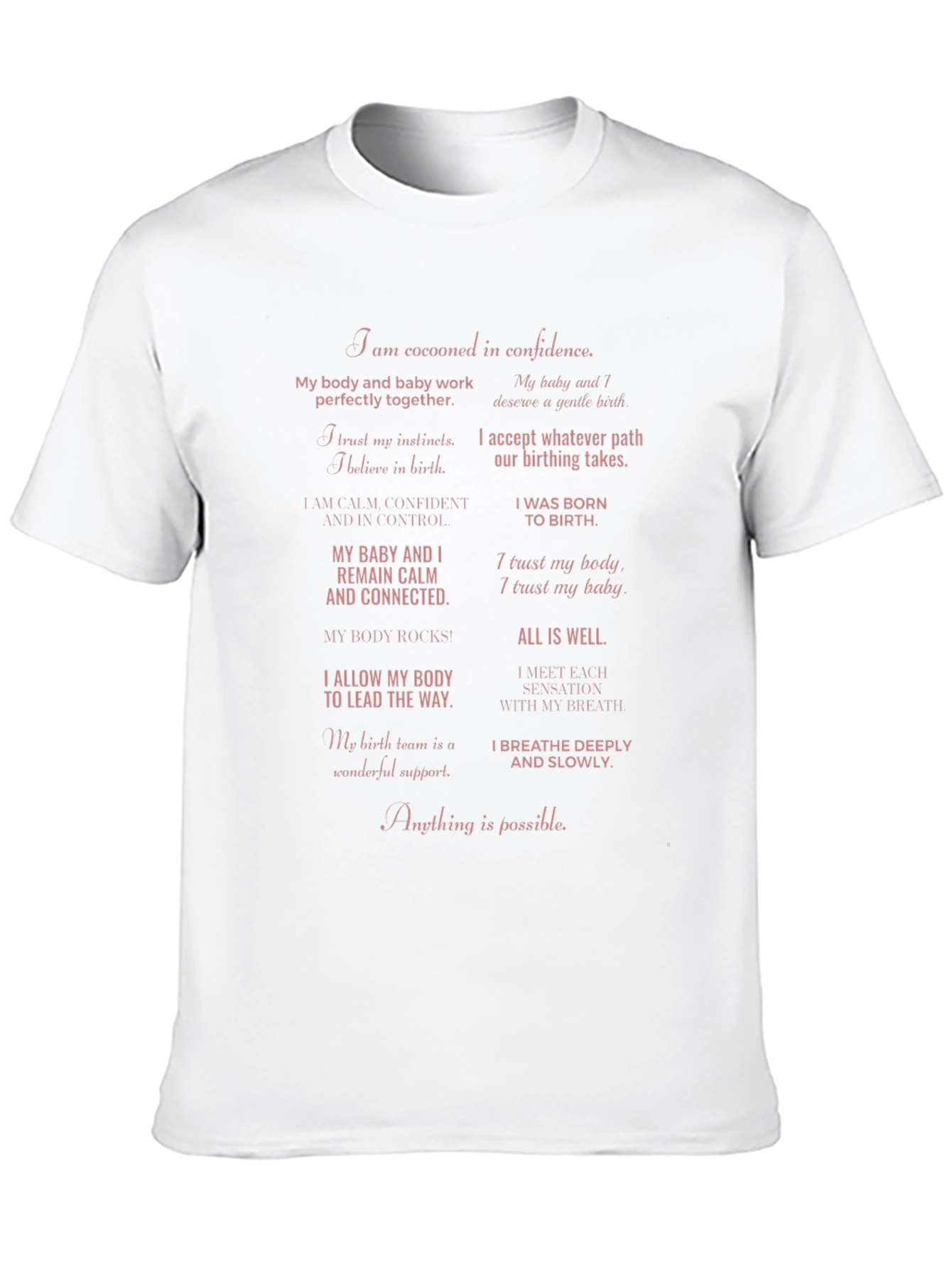 Empowered Birth Affirmations T-Shirt