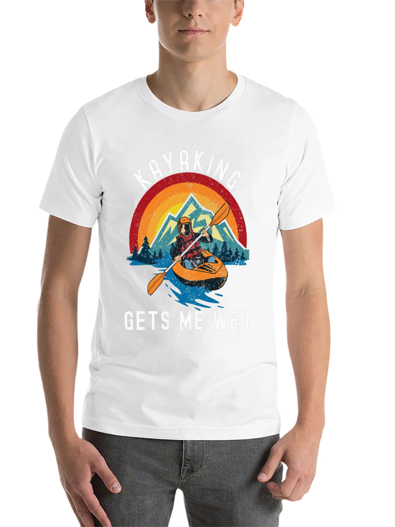 Kayaking Gets Me Wet Black Graphic Tee