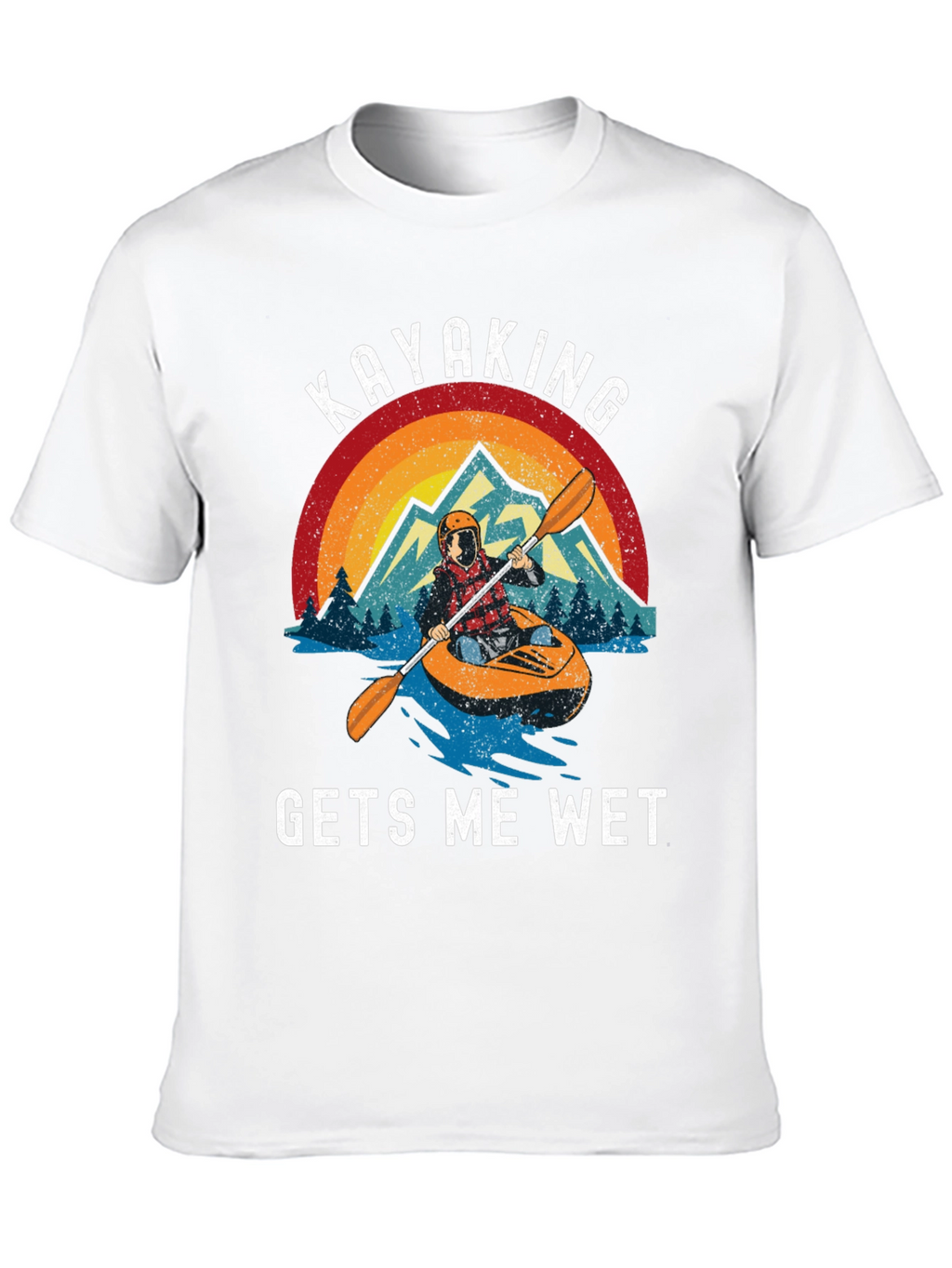Kayaking Gets Me Wet Black Graphic Tee