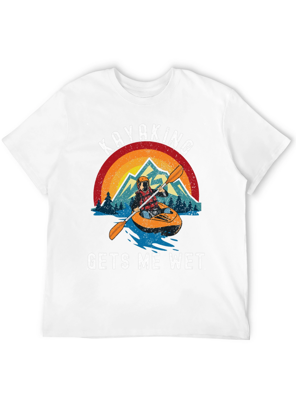 Kayaking Gets Me Wet Black Graphic Tee