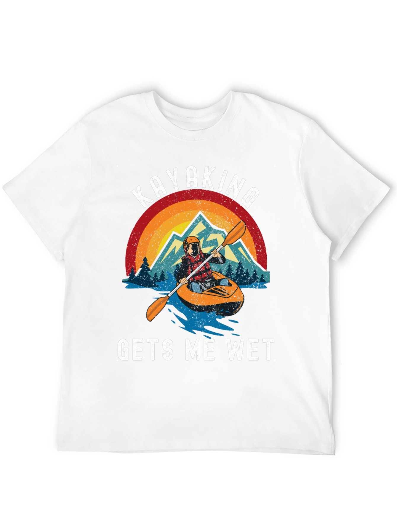 Kayaking Gets Me Wet Black Graphic Tee