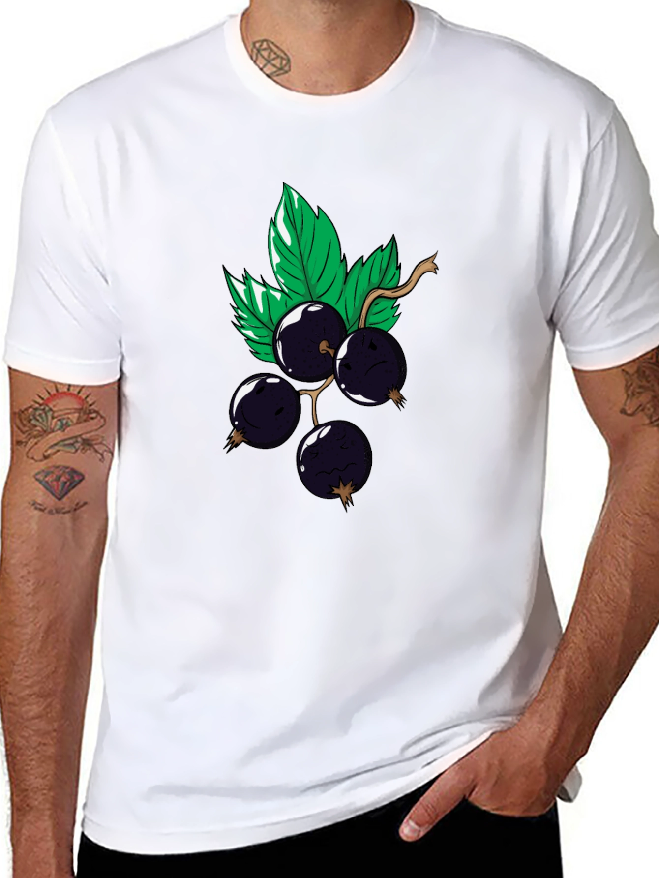 Black Graphic Tee - Currant Cartoon Design