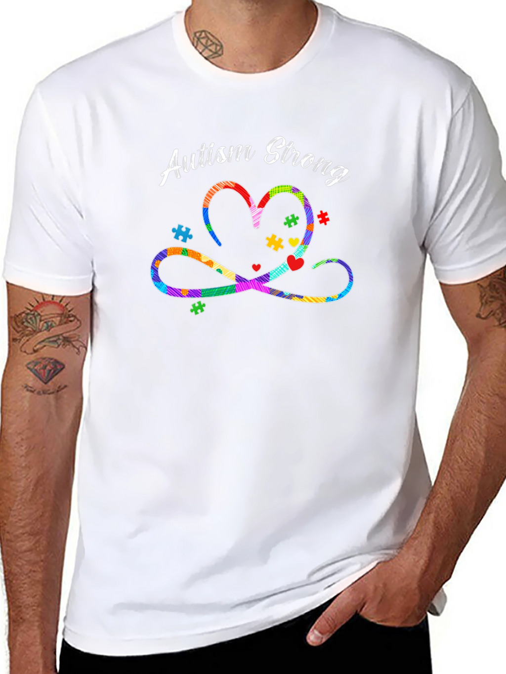 Autism Strong Heart Graphic T-Shirt
