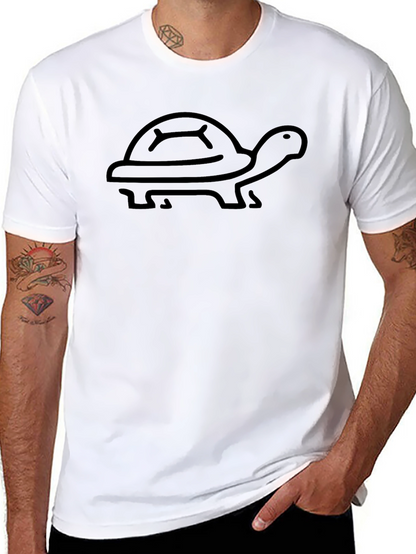 Turtle Graphic Tee - Black Cotton T-Shirt
