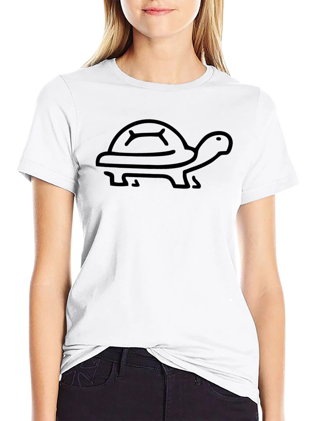 Turtle Graphic Tee - Black Cotton T-Shirt