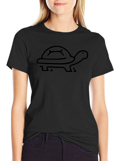 Turtle Graphic Tee - Black Cotton T-Shirt