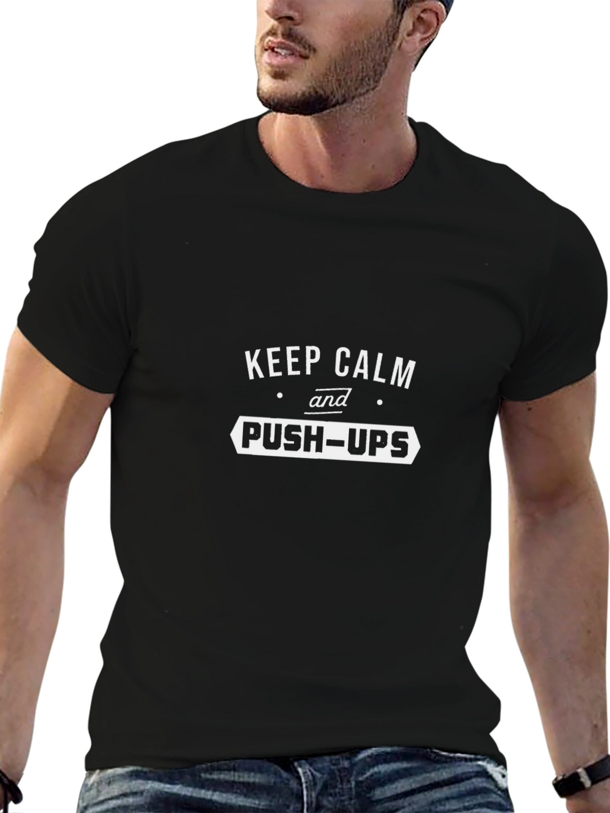 Keep Calm and Push-Ups Graphic Tee