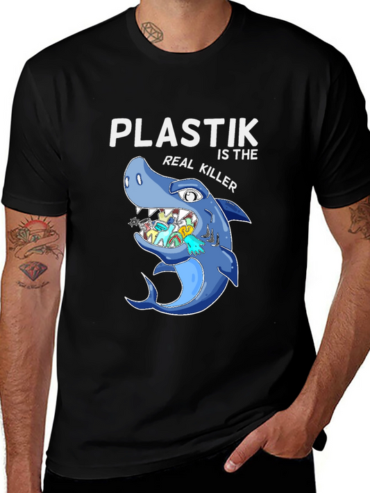 Plastic Killer Shark Graphic T-Shirt