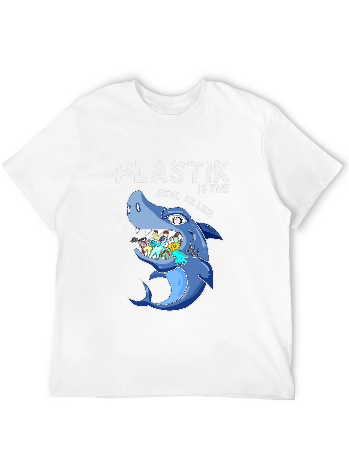 Plastic Killer Shark Graphic T-Shirt