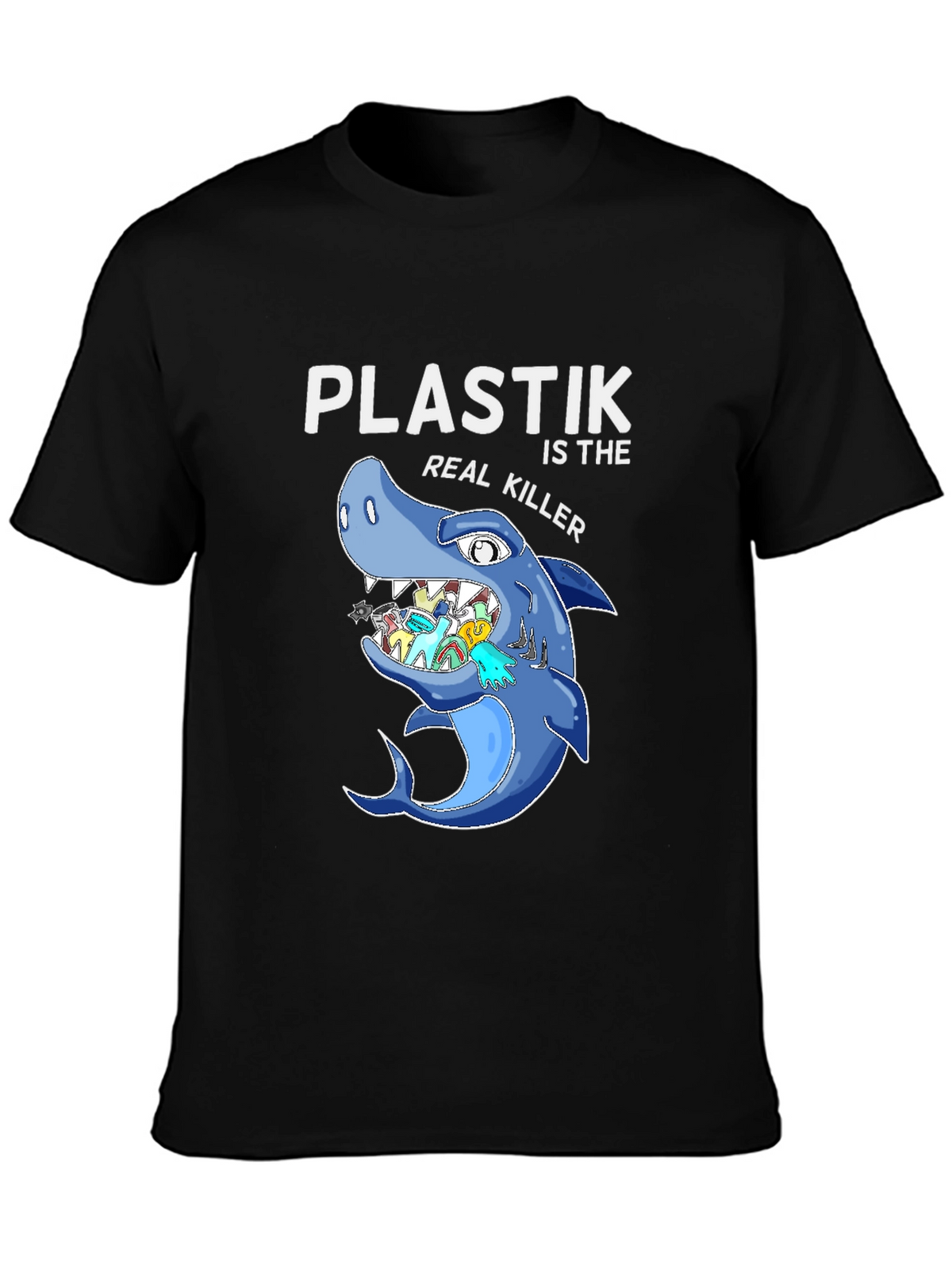Plastic Killer Shark Graphic T-Shirt
