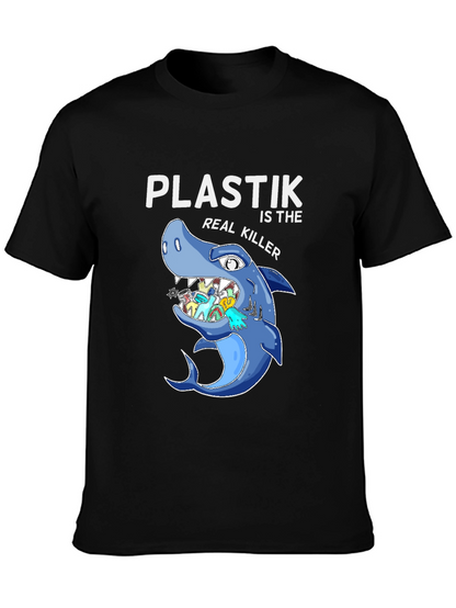 Plastic Killer Shark Graphic T-Shirt