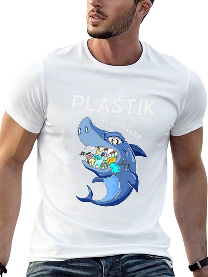 Plastic Killer Shark Graphic T-Shirt