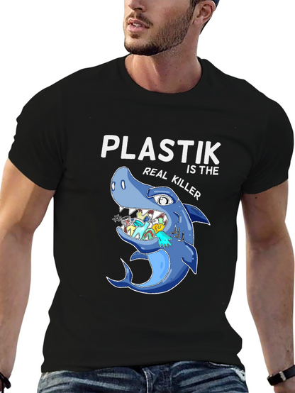 Plastic Killer Shark Graphic T-Shirt