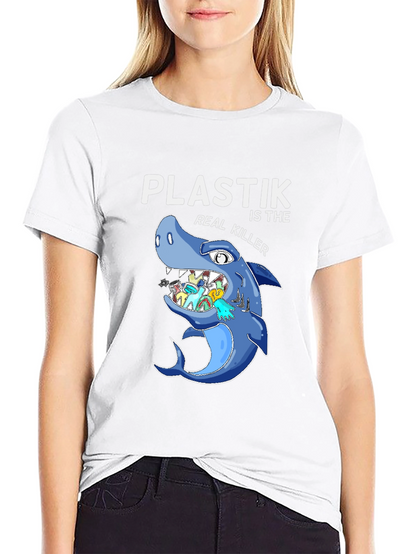 Plastic Killer Shark Graphic T-Shirt