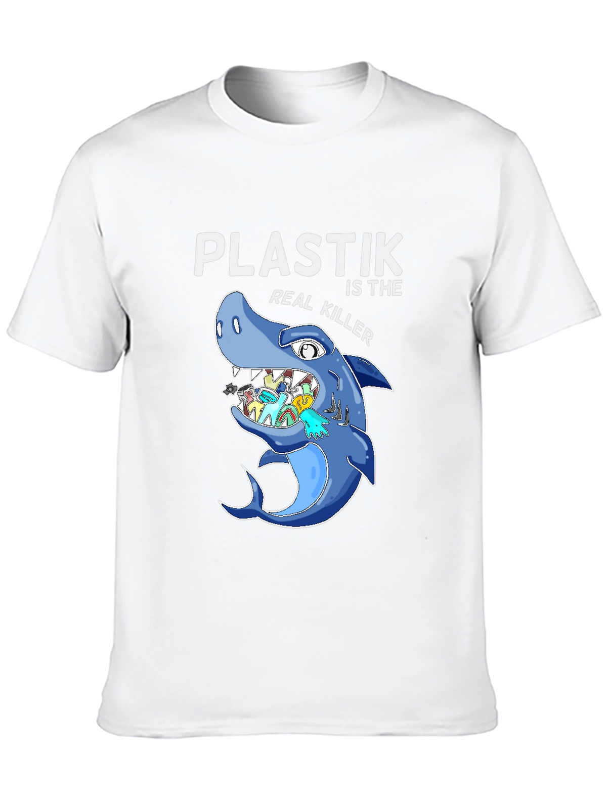 Plastic Killer Shark Graphic T-Shirt