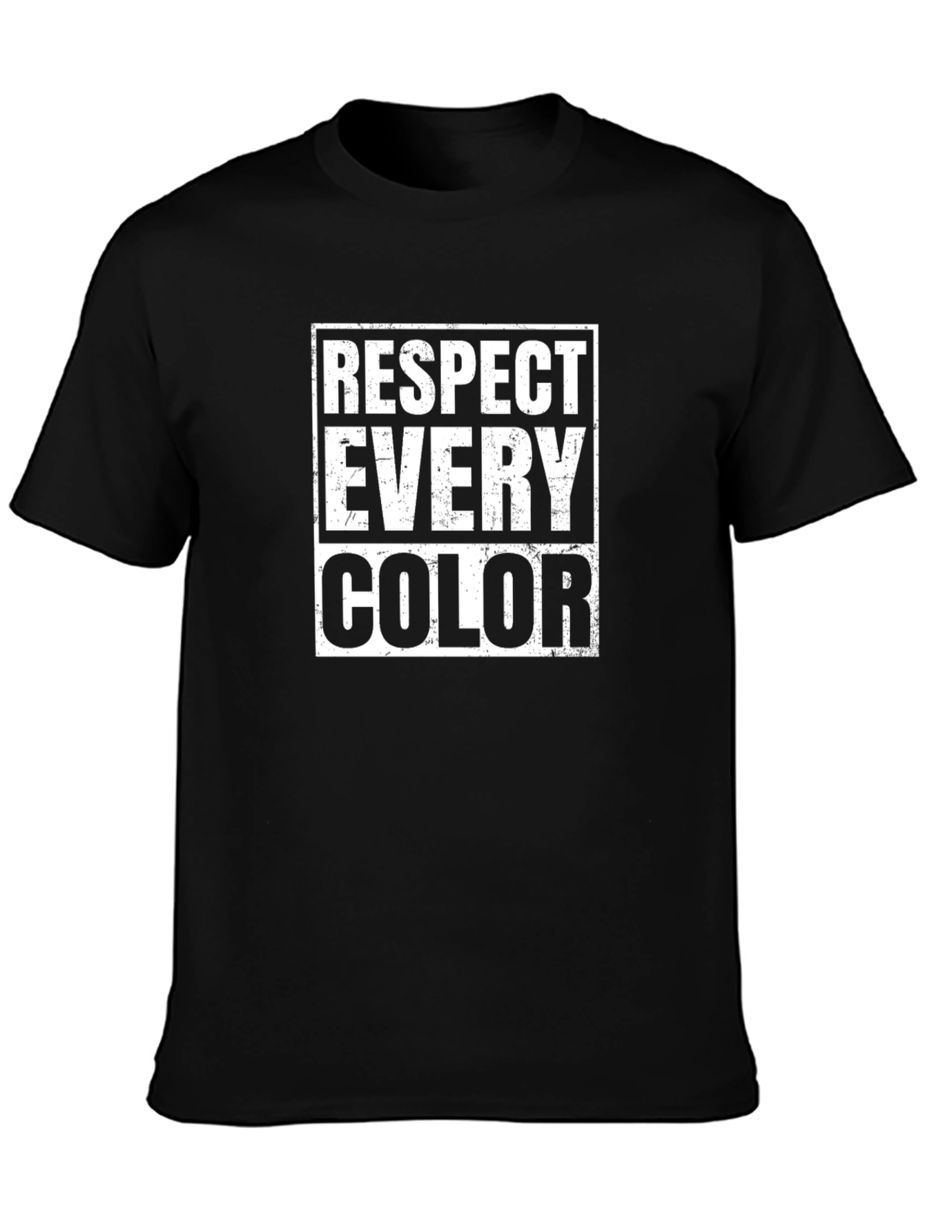 Respect Every Color Graphic T-Shirt - Black