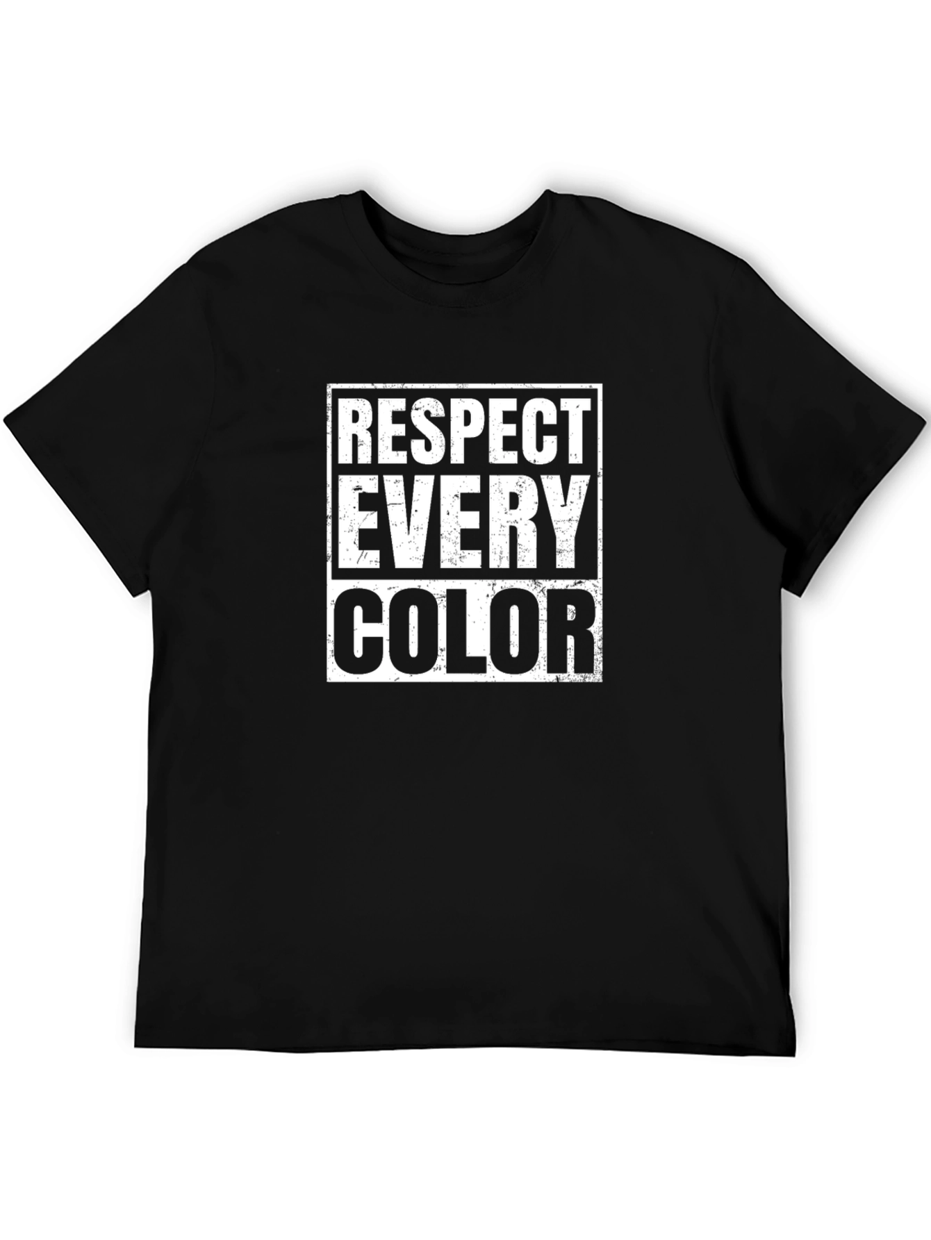Respect Every Color Graphic T-Shirt - Black