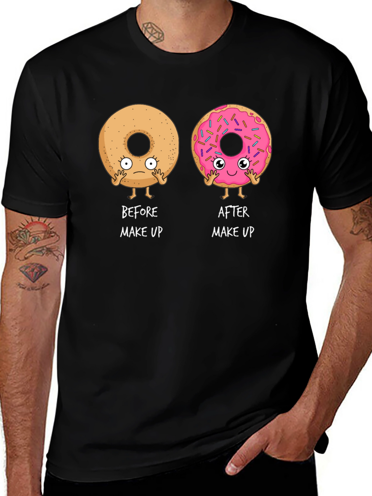 Funny Donut Makeup T-Shirt