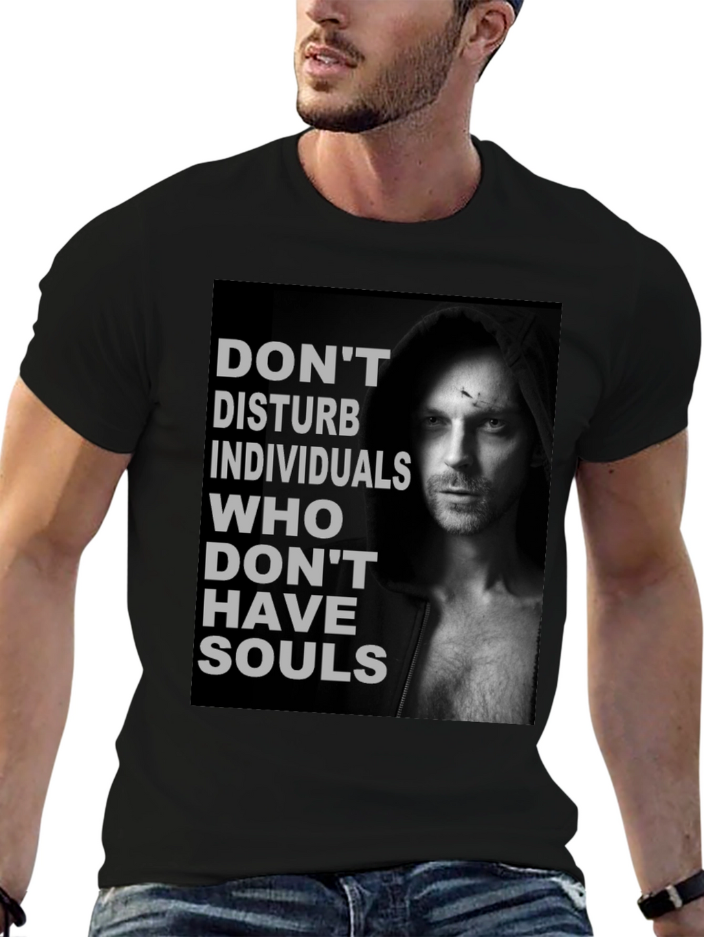 Dont Disturb Souls Graphic Tee - Black Cotton T-Shirt