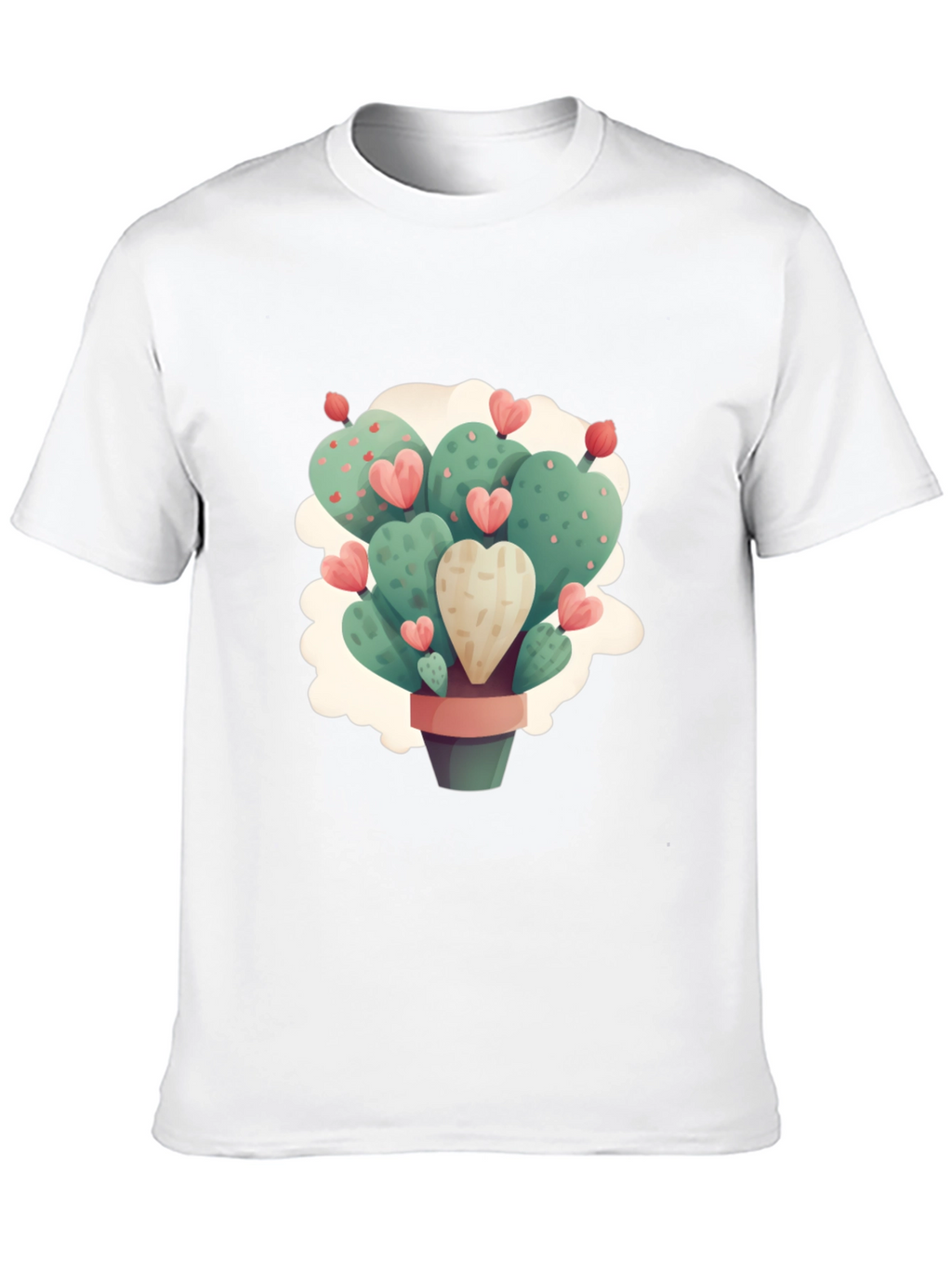 Heart Cactus Graphic Black T-Shirt