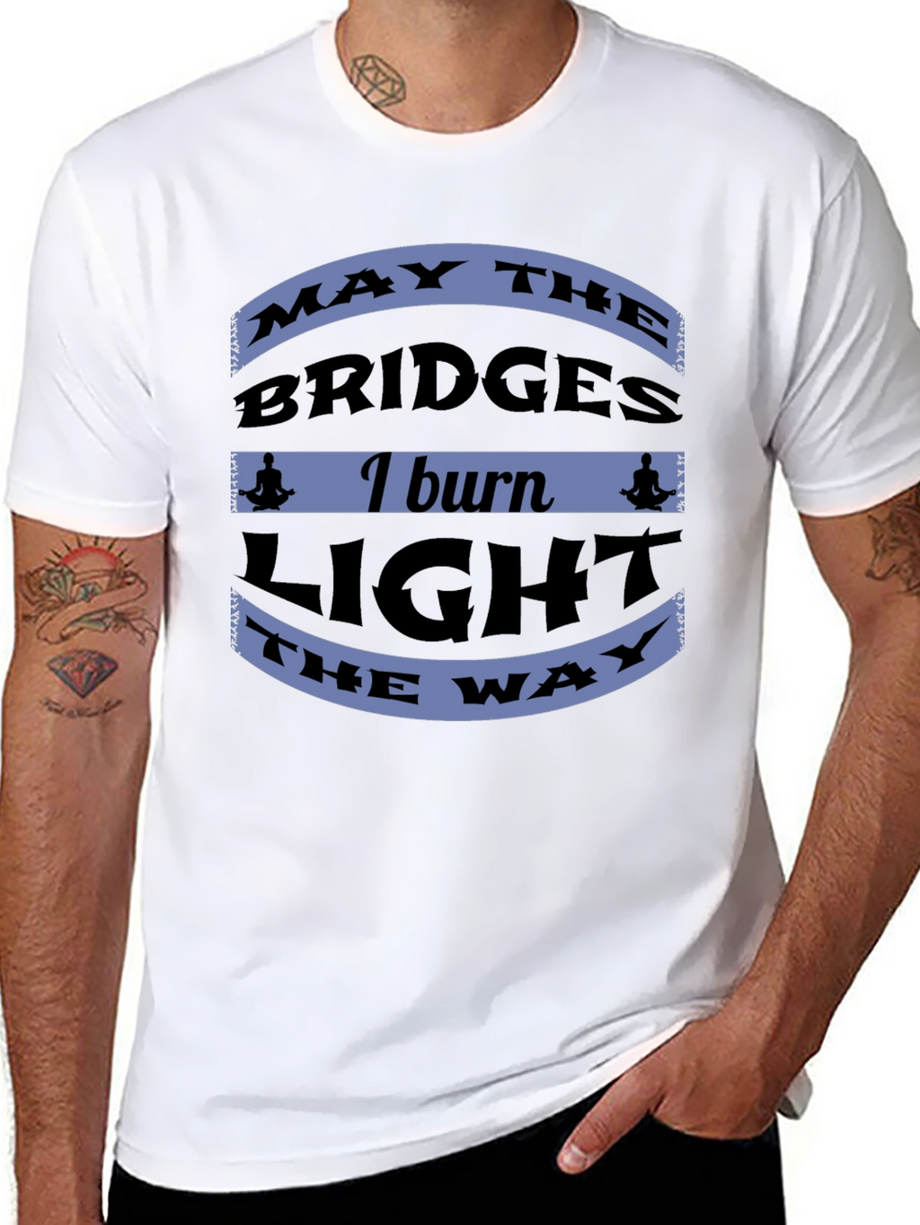 Motivational Bridges Burn Black T-Shirt