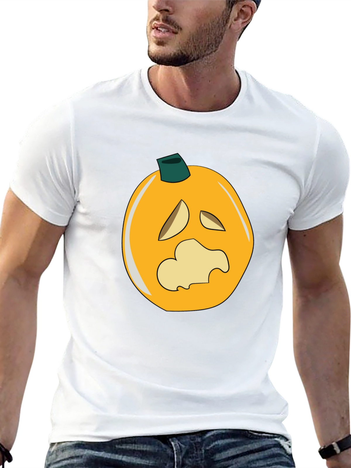 Spooky Pumpkin Graphic Black T-Shirt