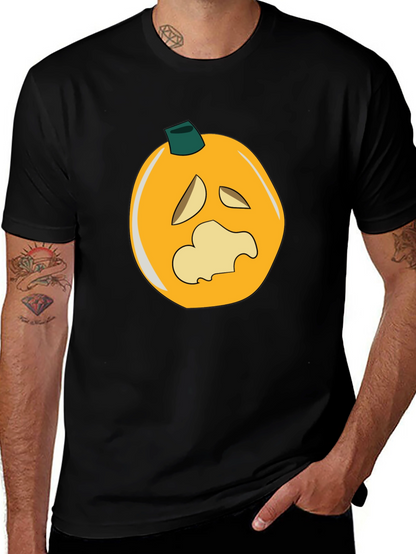 Spooky Pumpkin Graphic Black T-Shirt