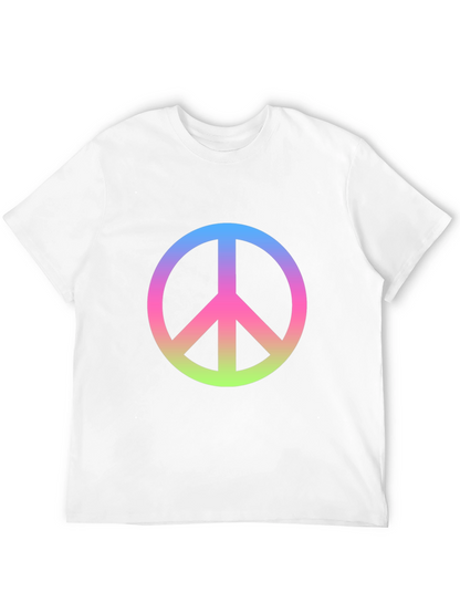 Peace Sign Gradient Tee - Black Cotton Blend