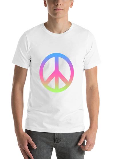 Peace Sign Gradient Tee - Black Cotton Blend